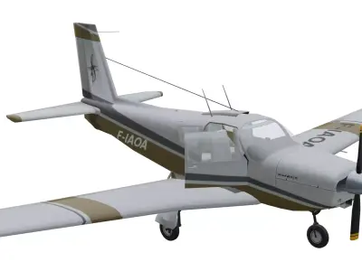 SOCATA ST-10 Diplomate Low-poly 3D model