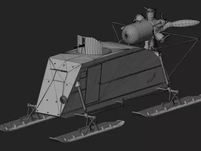 NKL-26 Soviet Aerosan Low-poly 3D model