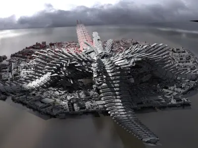 Robot Dino base structure Sci fi 3D model