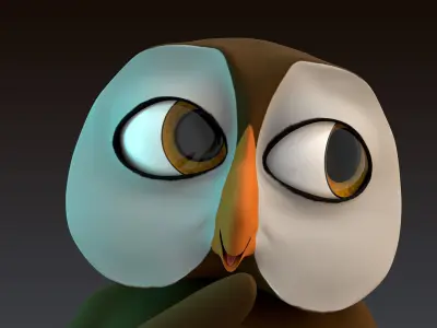 Stylized Owl Rigged Low-poly 3D model