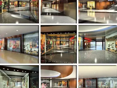 Shopping Mall Interior and Entry 3D model