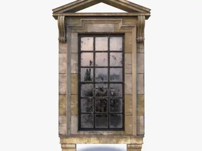 Cement Window 0004 Low-poly 3D model