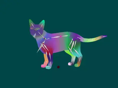 Black Spotted Cat Free 3D model