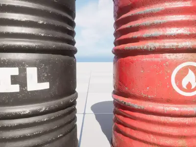A Barrel low poly 3d model PBR Low-poly 3D model
