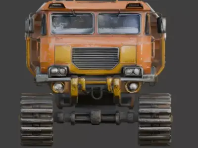 Realistic Hard Sci-Fi Industrial Tracked Hauler 3d Low-poly 3D model