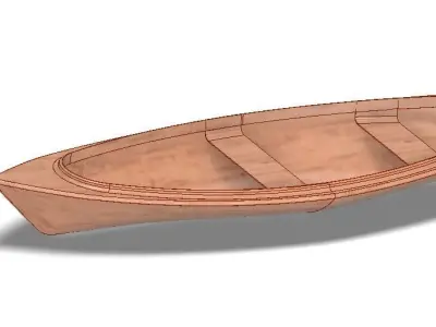 boat canoe 3D model