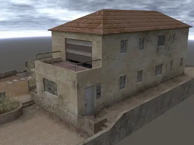 An abandoned private house Low-poly 3D model