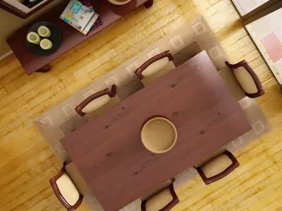 Dinning set dining room furniture 3D model