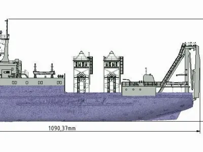 MS Brocken Modelship heavy load vessel 3D print model