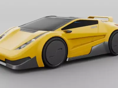 Super car  rigged vehicle 3D model