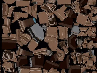 Brown Pistol 3D model shop