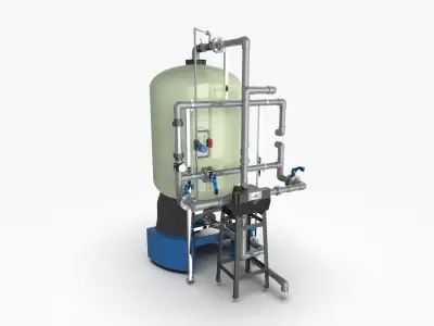 Automatic Sand Filter-48x72inch-Autovalve 3D model