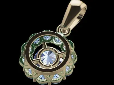 Dainty Diamond Halo Pendant 3D print model