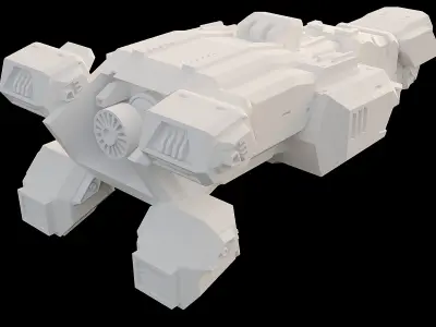 Transport Spaceship Low-poly 3D model