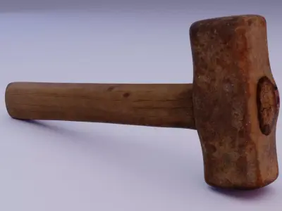 Hammer old Low-poly 3D model purchase