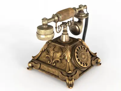 Vintage Phone Low-poly 3D model