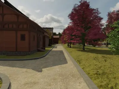 Serene Village In Bloom 3D model