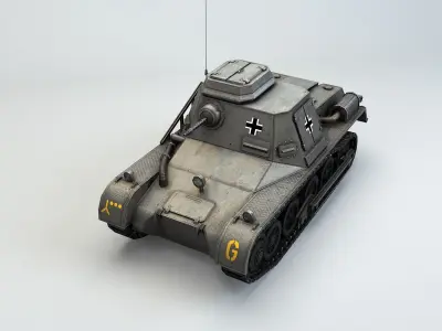 Low Poly  SdKfz 265 Panzerbefehlswagen I A Late Low-poly 3D model