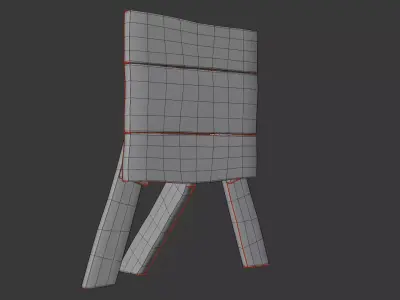 Wooden Knife Throwing Target Low-poly 3D model