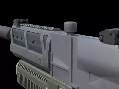 Sci-Fi Tactical Stealth Carbine Game Ready Low Poly Low-poly 3D model