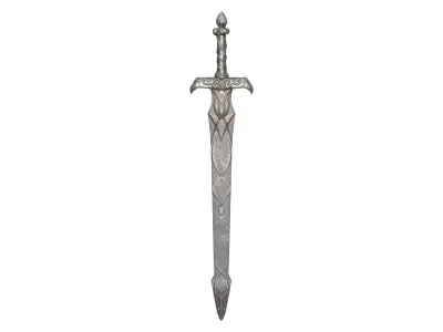 Warriors Long Medieval Long Fantasy Big Fantasy Sword Low-poly 3D model