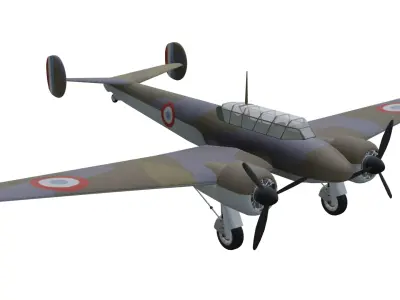 Potez 630 Low-poly 3D model