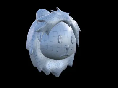 LION icon emoji Low-poly 3D model