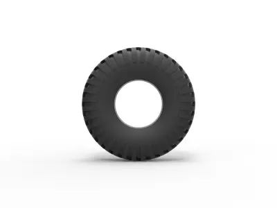 Military truck tire 12 Scale 1 to 25 3D print model