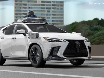 Self-Navigating Car with Multi-Radar System White 3D model