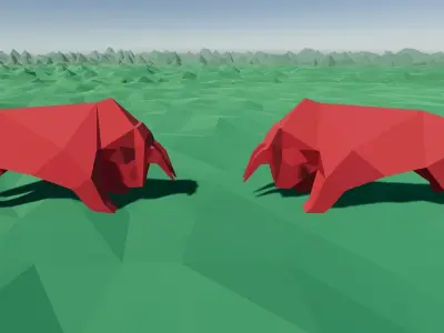 Origami Ox Low-poly 3D model