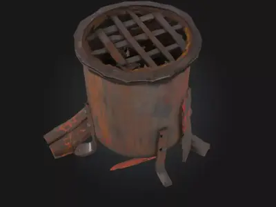 Rusty Barrel Grill  Weathered Charm for Outdoor Cooking Scenes 3D model