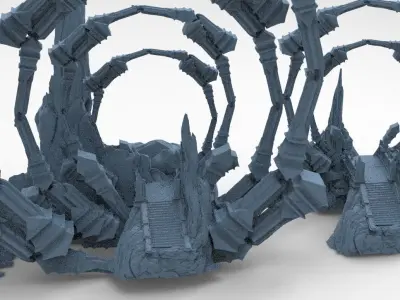 Enlightenment mountain Bridge portal 4 versions  3D model
