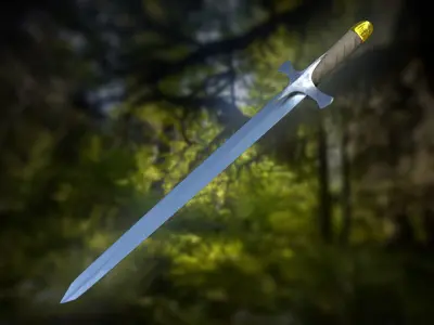 Sword of prophet Mohammad Low-poly 3D model