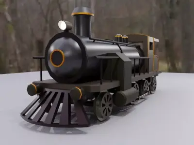 Old Locomotive - Train - Steam - Trem a Vapor Low-poly 3D model