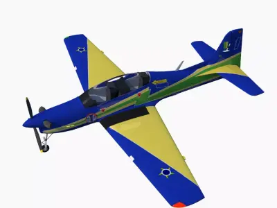 EMB 312 Tucano Free low-poly 3D model