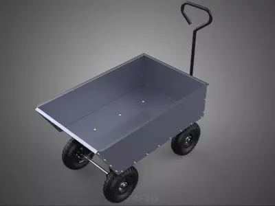 HEAVY DUTY METAL TUB UTILITY WHEELBARROW CART TROLLEY WAGON DUMP 3D model