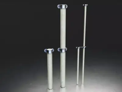 Industrial Wall Pipe Set Low-poly 3D model