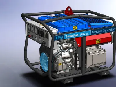 Portable gasoline generator TPG4-12000E 3D model