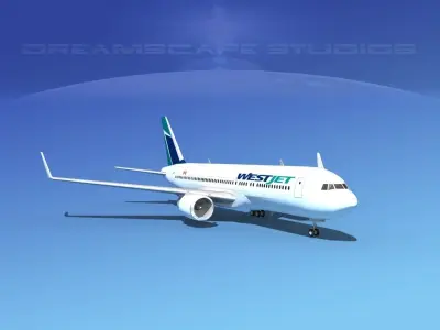 Boeing 767-300 WestJet 3D model