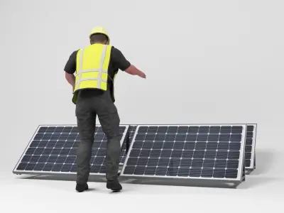 Solar Installation Low-poly 3D model