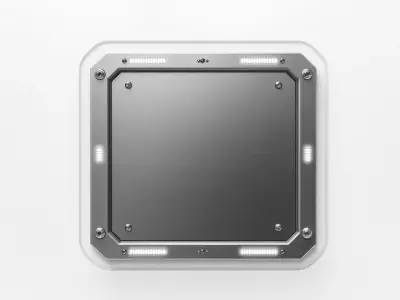 Industrial Metal Panel with LED Lights model pack Low-poly 3D model