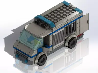 3D model of a LEGO style Police Car 3D model