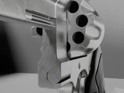 Highly detailed revolver 1 3D model