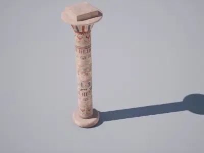 Egyptian Column  Low-poly 3D model