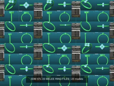 3DM-STL 23 MELEE RING FILES 3D Model Pack