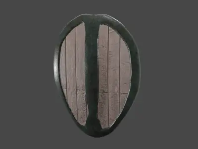 Wood Shield Free low-poly 3D model