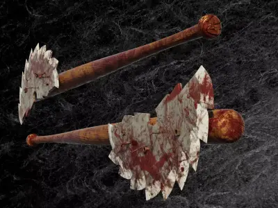 POST APOCALYPTIC MELEE WEAPON BAT BLOODY  VARIANT Low-poly 3D model