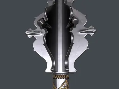 OrnamentalMace metal weapon Low-poly 3D model