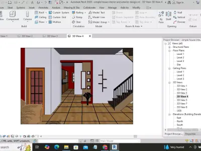 SIMPLE HOUSE INTERIOR AND EXTERIOR DESIGN REVIT Free 3D model