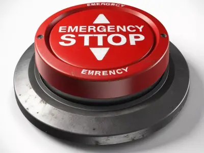 Industrial Emergency Stop Button 3D model purchase